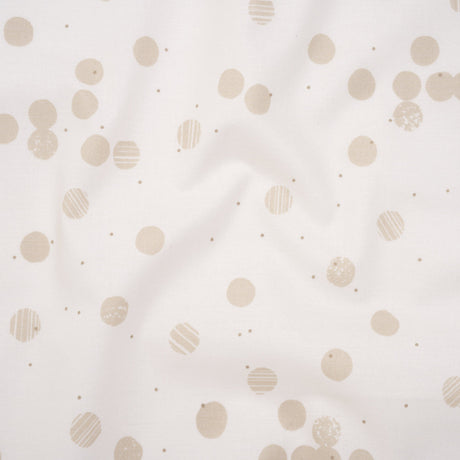 Printed Quilting Cotton by Ghazal Razavi for FIGO Studio - Cream Snow Textured Circles and Spots - Seasons Basics Collection