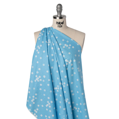 Printed Quilting Cotton by Ghazal Razavi for FIGO Studio - Blue Snow Textured Circles and Spots - Seasons Basics Collection