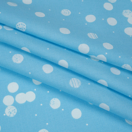 Printed Quilting Cotton by Ghazal Razavi for FIGO Studio - Blue Snow Textured Circles and Spots - Seasons Basics Collection