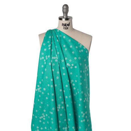 Printed Quilting Cotton by Ghazal Razavi for FIGO Studio - Mint Snow Textured Circles and Spots - Seasons Basics Collection