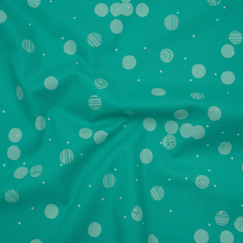 Printed Quilting Cotton by Ghazal Razavi for FIGO Studio - Mint Snow Textured Circles and Spots - Seasons Basics Collection