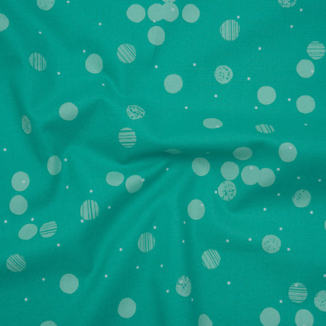 Printed Quilting Cotton by Ghazal Razavi for FIGO Studio - Mint Snow Textured Circles and Spots - Seasons Basics Collection