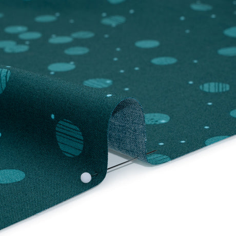 Printed Quilting Cotton by Ghazal Razavi for FIGO Studio - Teal Snow Textured Circles and Spots - Seasons Basics Collection