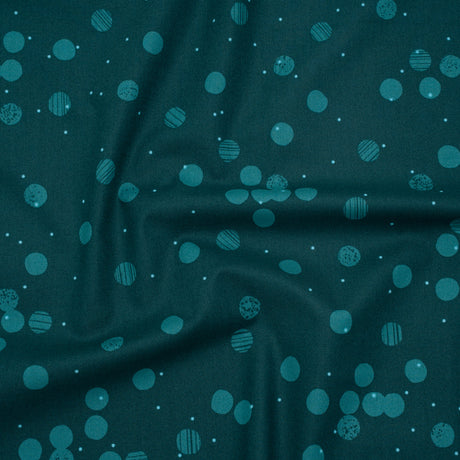 Printed Quilting Cotton by Ghazal Razavi for FIGO Studio - Teal Snow Textured Circles and Spots - Seasons Basics Collection