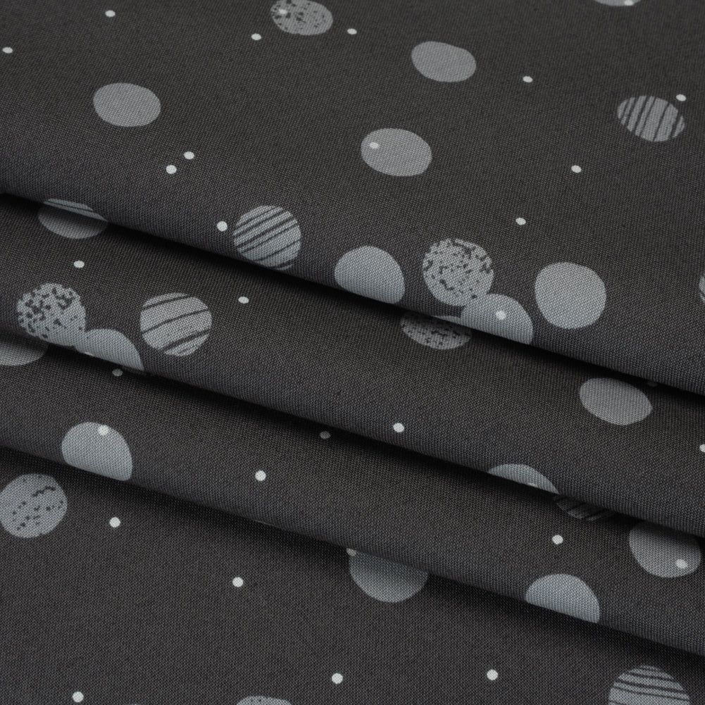 Printed Quilting Cotton by Ghazal Razavi for FIGO Studio - Gray Snow Textured Circles and Spots - Seasons Basics Collection