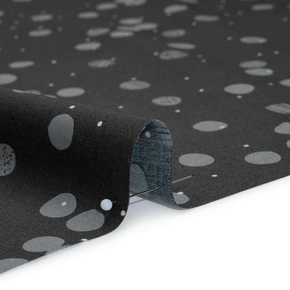 Printed Quilting Cotton by Ghazal Razavi for FIGO Studio - Gray Snow Textured Circles and Spots - Seasons Basics Collection