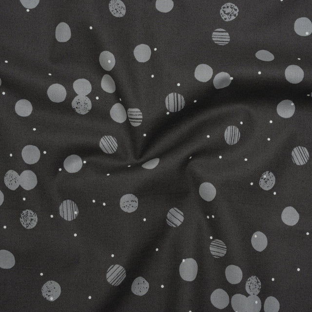 Printed Quilting Cotton by Ghazal Razavi for FIGO Studio - Gray Snow Textured Circles and Spots - Seasons Basics Collection