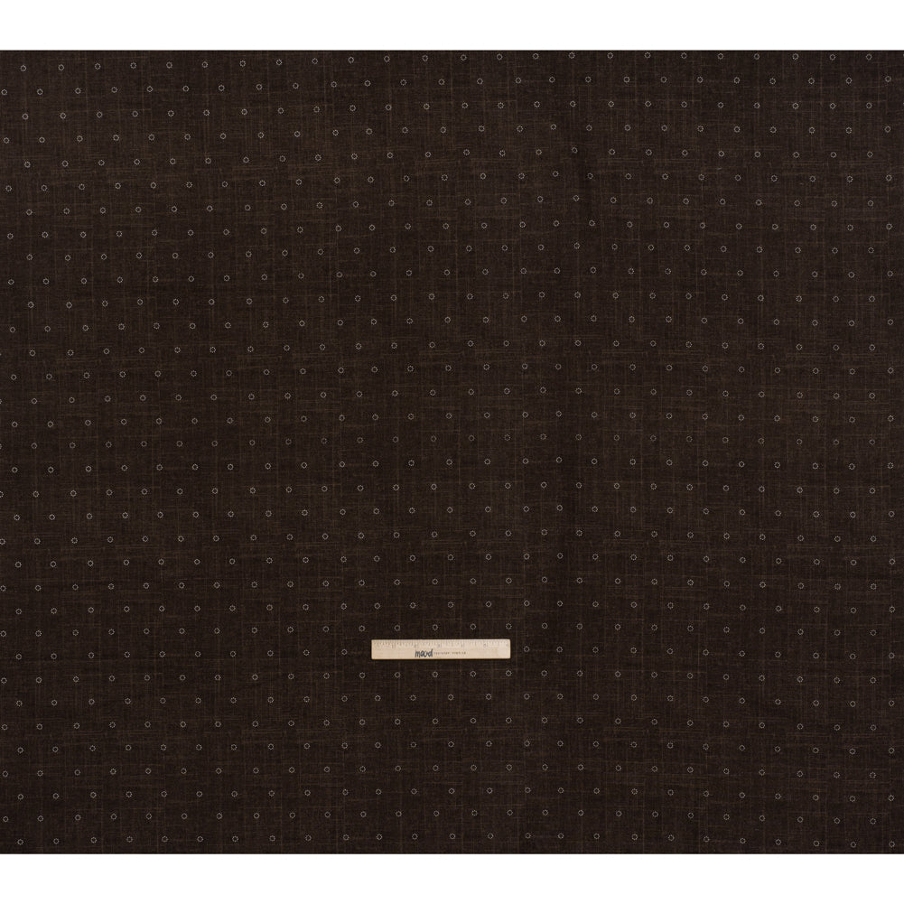 Printed Quilting Cotton by Ghazal Razavi for FIGO Studio - Brown Stitches Circles - Stash Collection
