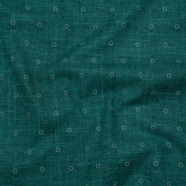 Printed Quilting Cotton by Ghazal Razavi for FIGO Studio - Teal Stitches Circles - Stash Collection