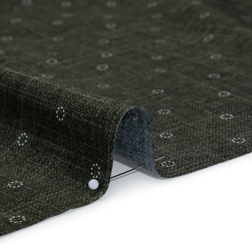 Printed Quilting Cotton by Ghazal Razavi for FIGO Studio - Olive Stitches Circles - Stash Collection