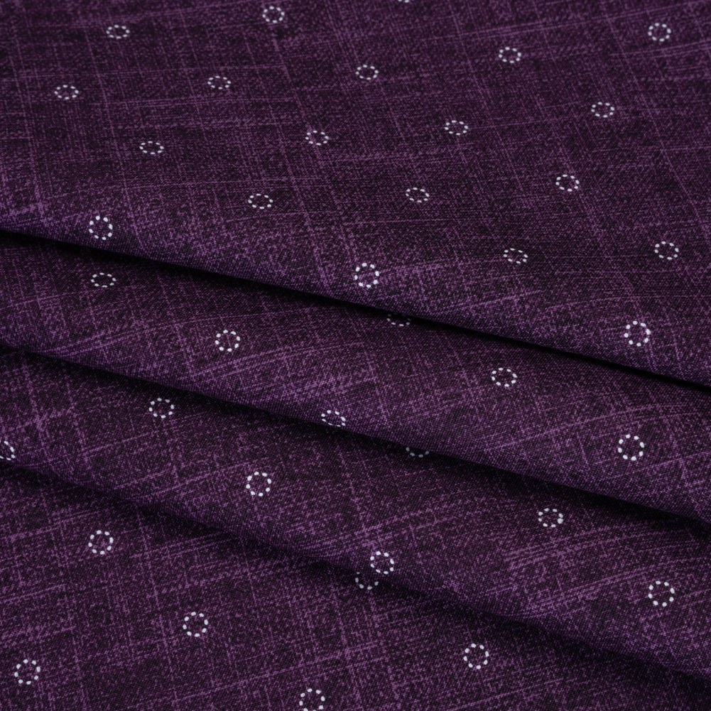 Printed Quilting Cotton by Ghazal Razavi for FIGO Studio - Purple Stitches Circles - Stash Collection