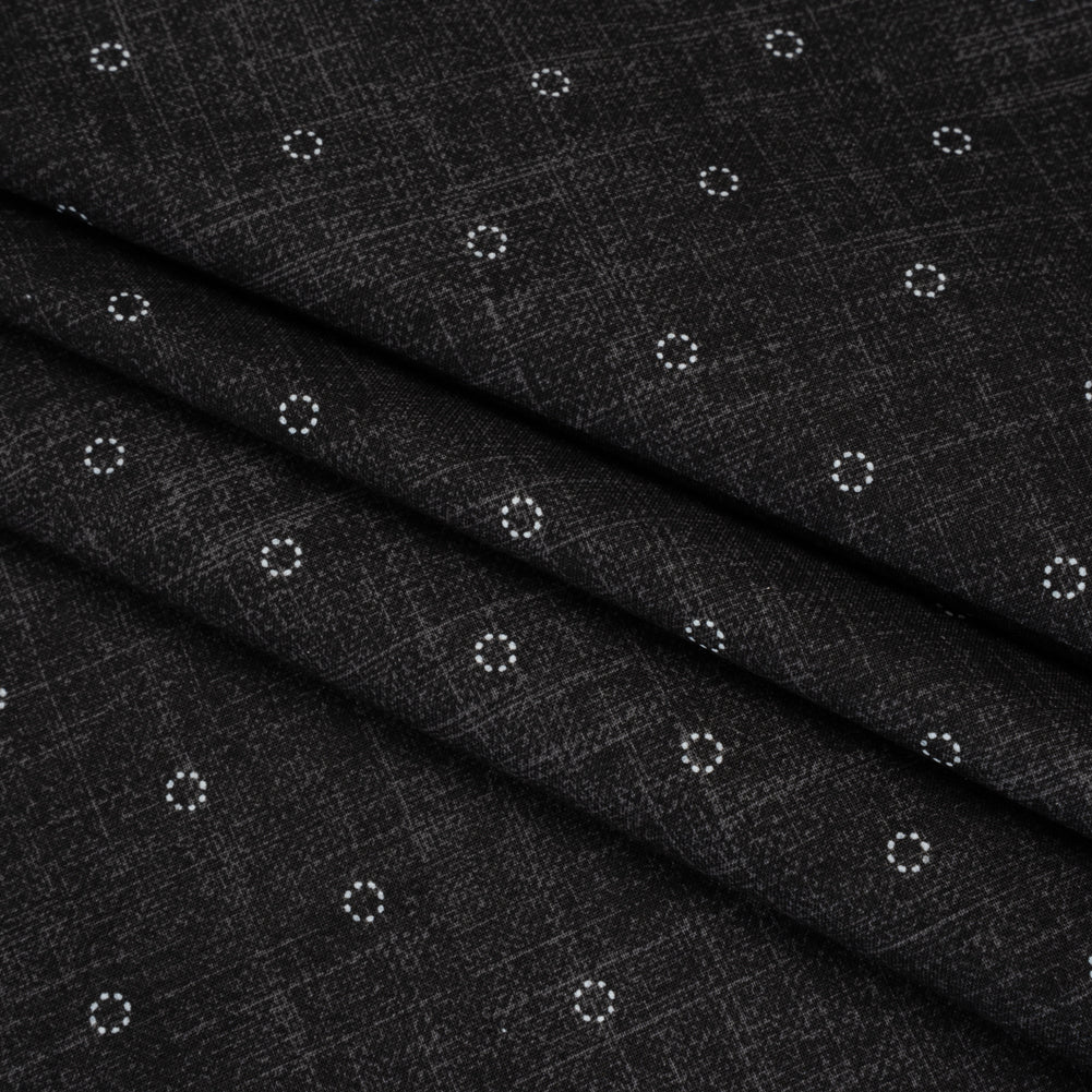 Printed Quilting Cotton by Ghazal Razavi for FIGO Studio - Black Stitches Circles - Stash Collection