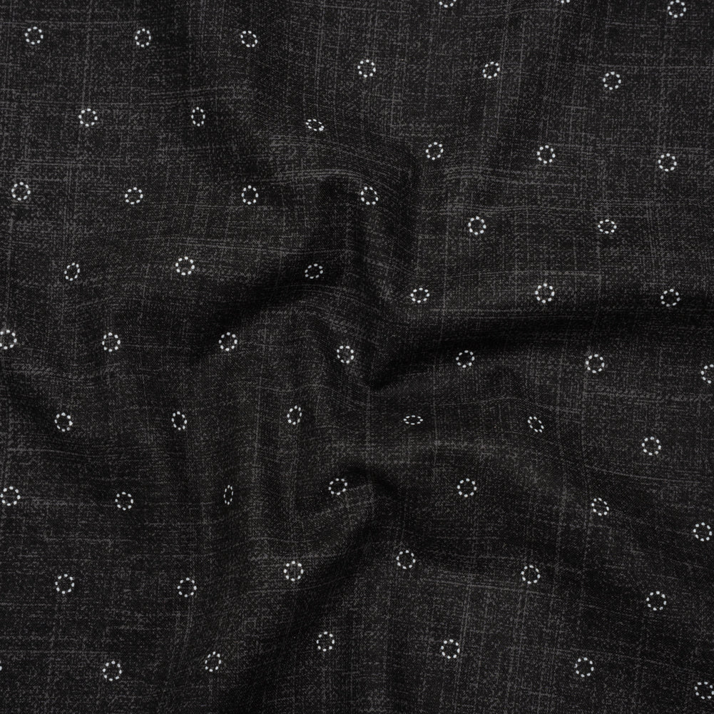 Printed Quilting Cotton by Ghazal Razavi for FIGO Studio - Black Stitches Circles - Stash Collection