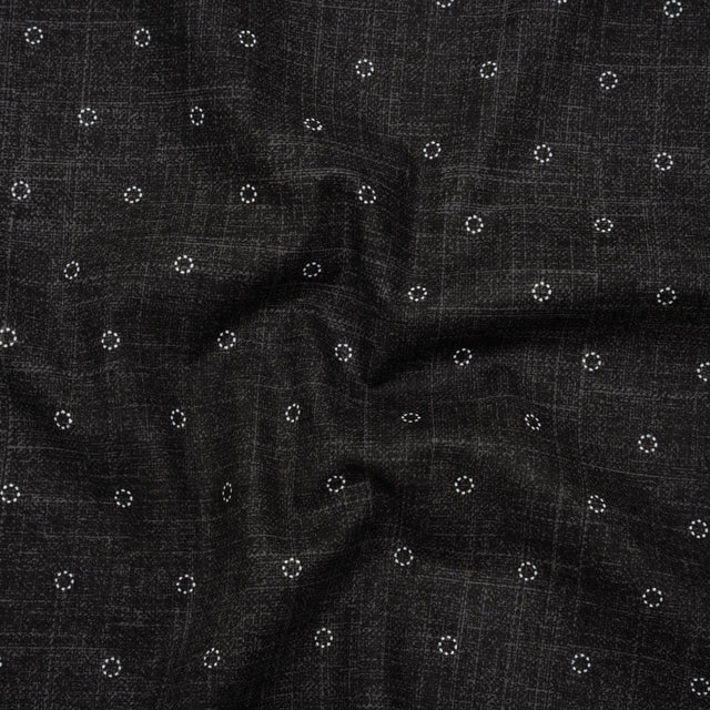 Printed Quilting Cotton by Ghazal Razavi for FIGO Studio - Black Stitches Circles - Stash Collection
