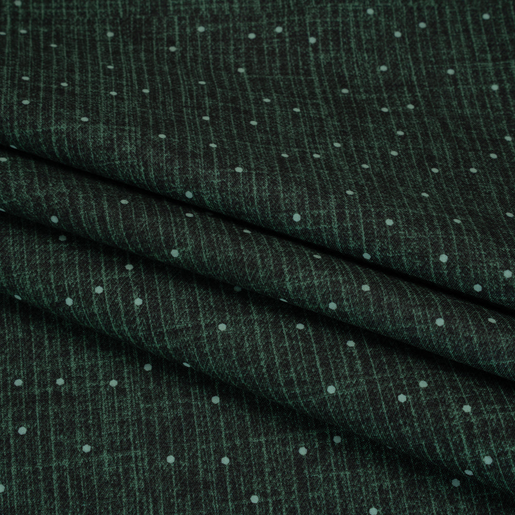 Printed Quilting Cotton by Ghazal Razavi for FIGO Studio - Emerald Stripe Dot - Stash Collection
