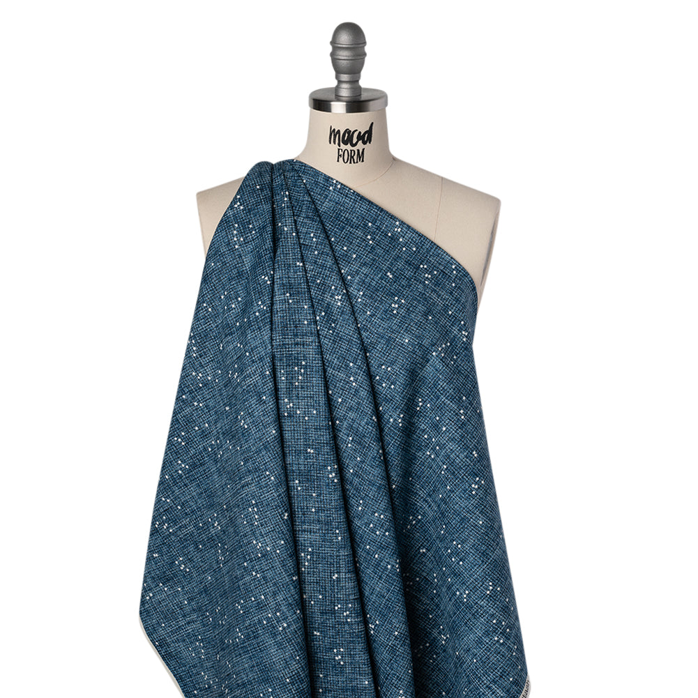 Printed Quilting Cotton by Ghazal Razavi for FIGO Studio - Blue Checks and Stars - Stash Collection