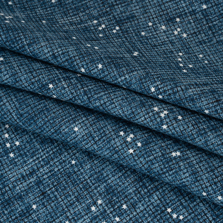 Printed Quilting Cotton by Ghazal Razavi for FIGO Studio - Blue Checks and Stars - Stash Collection