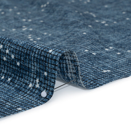 Printed Quilting Cotton by Ghazal Razavi for FIGO Studio - Blue Checks and Stars - Stash Collection