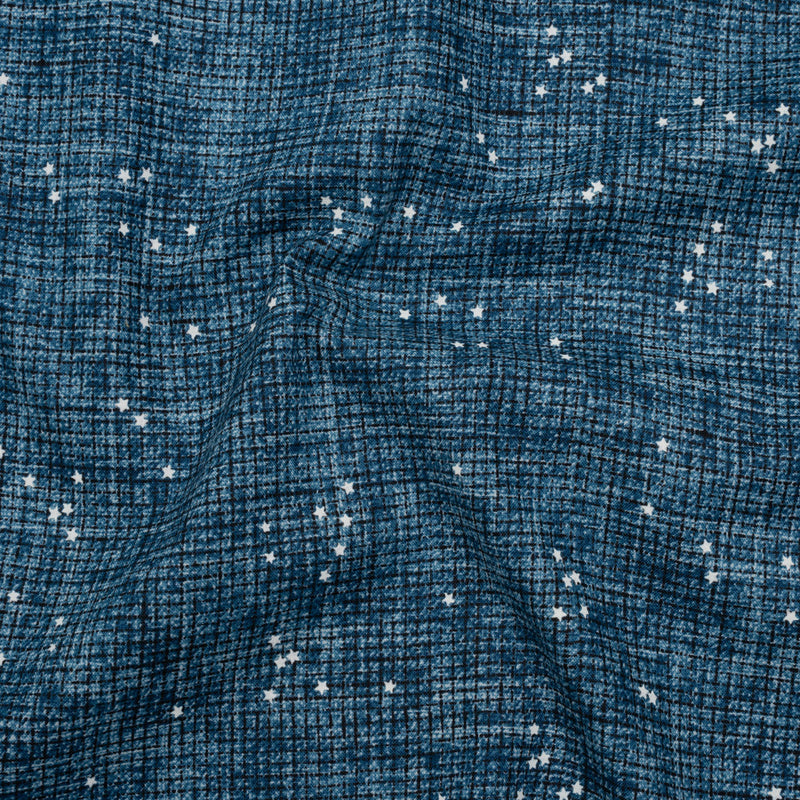 Printed Quilting Cotton by Ghazal Razavi for FIGO Studio - Blue Checks and Stars - Stash Collection