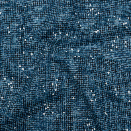 Printed Quilting Cotton by Ghazal Razavi for FIGO Studio - Blue Checks and Stars - Stash Collection