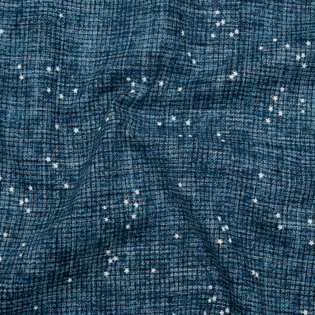 Printed Quilting Cotton by Ghazal Razavi for FIGO Studio - Blue Checks and Stars - Stash Collection