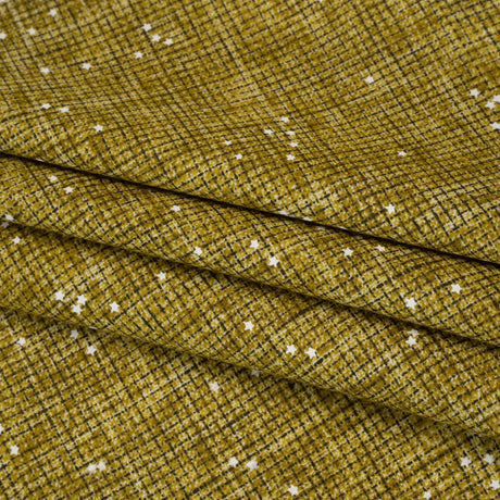 Printed Quilting Cotton by Ghazal Razavi for FIGO Studio - Chartreuse Checks and Stars - Stash Collection