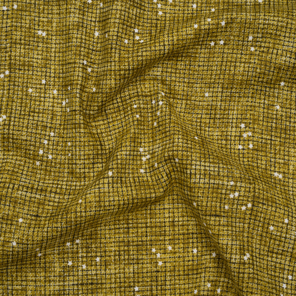 Printed Quilting Cotton by Ghazal Razavi for FIGO Studio - Chartreuse Checks and Stars - Stash Collection