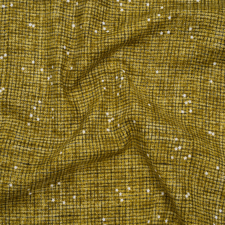Printed Quilting Cotton by Ghazal Razavi for FIGO Studio - Chartreuse Checks and Stars - Stash Collection