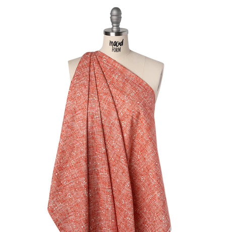 Printed Quilting Cotton by Ghazal Razavi for FIGO Studio - Orange Checks and Stars - Stash Collection