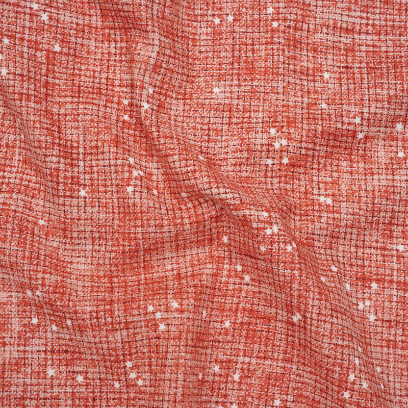 Printed Quilting Cotton by Ghazal Razavi for FIGO Studio - Orange Checks and Stars - Stash Collection