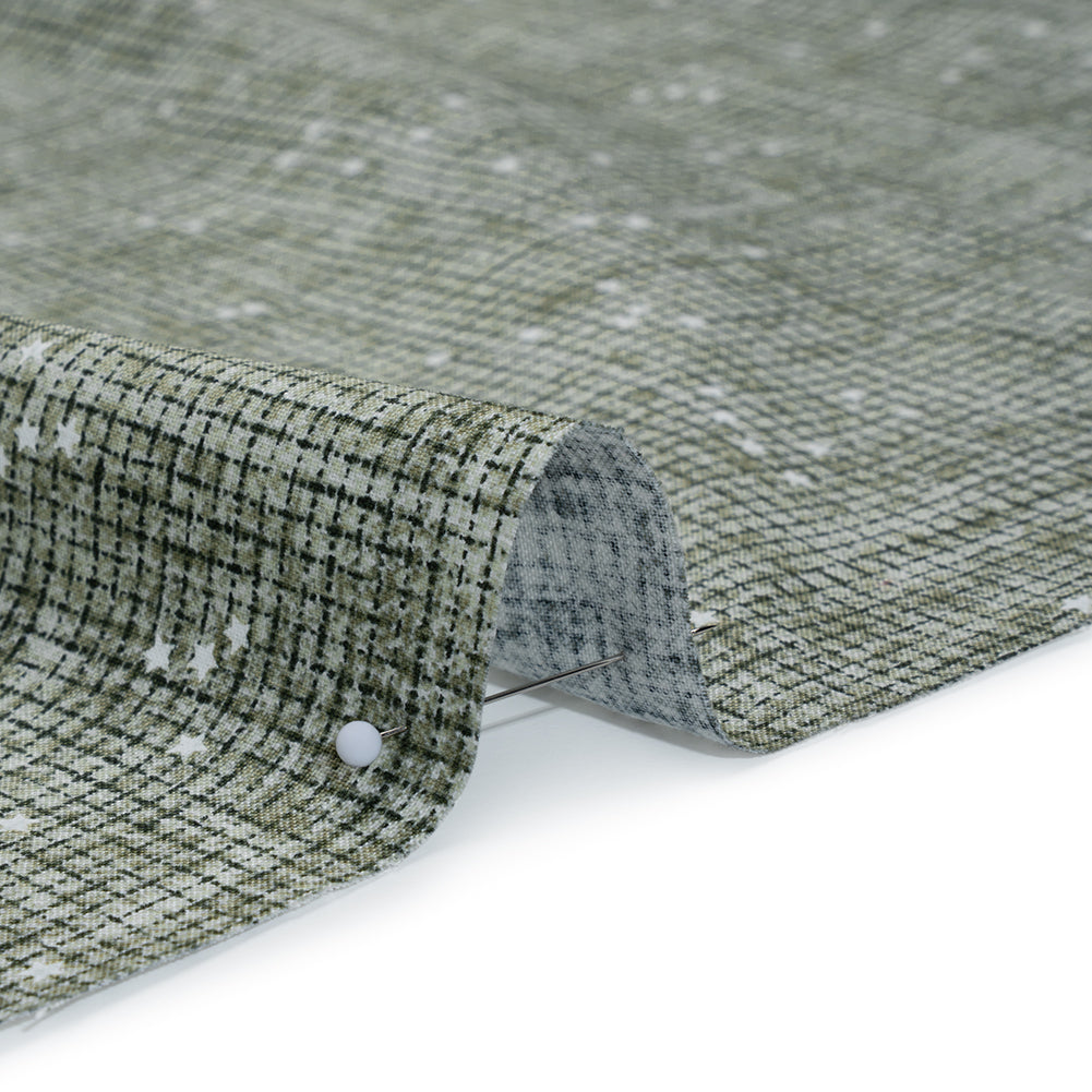 Printed Quilting Cotton by Ghazal Razavi for FIGO Studio - Sage Checks and Stars - Stash Collection