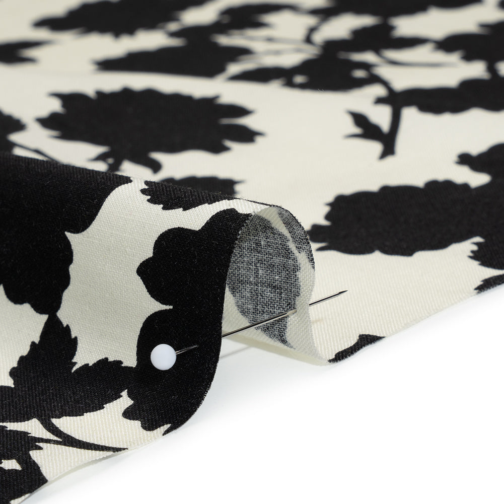 Printed Quilting Cotton by Heather Bailey for FIGO Studio - Midnight Bramble Floral Silhouettes - Pop Sugar Collection