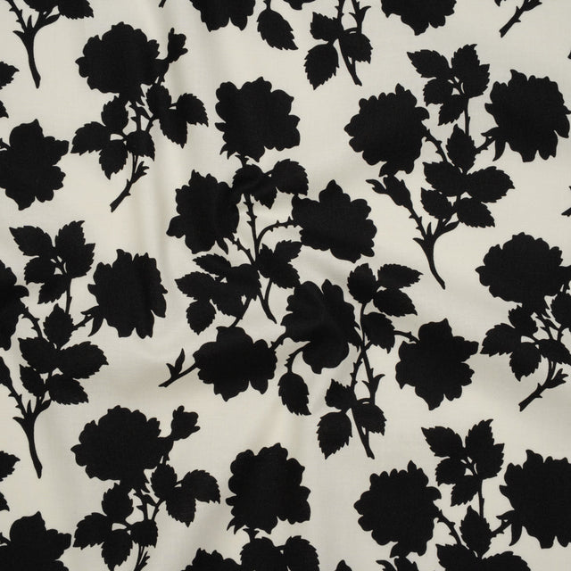 Printed Quilting Cotton by Heather Bailey for FIGO Studio - Midnight Bramble Floral Silhouettes - Pop Sugar Collection
