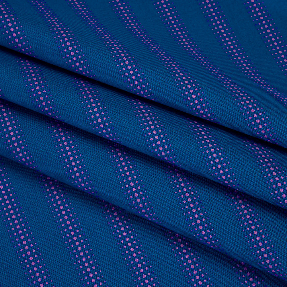 Printed Quilting Cotton by Heather Bailey for FIGO Studio - Navy Dot Stripe - Pop Sugar Collection