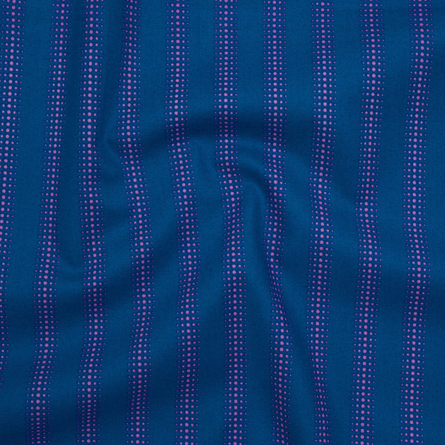 Printed Quilting Cotton by Heather Bailey for FIGO Studio - Navy Dot Stripe - Pop Sugar Collection