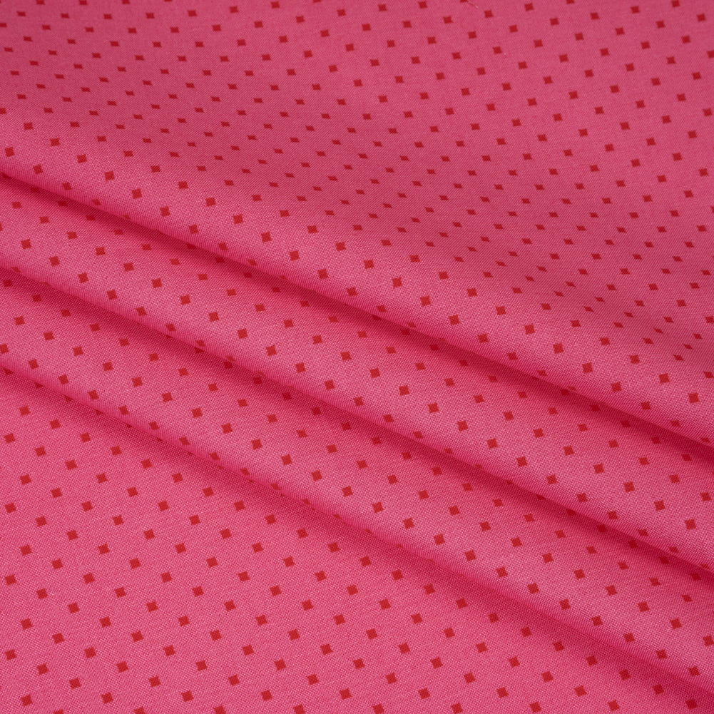 Printed Quilting Cotton by Heather Bailey for FIGO Studio - Raspberry Lottie Dot Square Polka Dots - Pop Sugar Collection