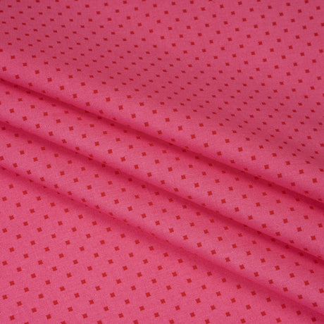 Printed Quilting Cotton by Heather Bailey for FIGO Studio - Raspberry Lottie Dot Square Polka Dots - Pop Sugar Collection
