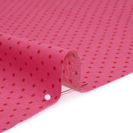 Printed Quilting Cotton by Heather Bailey for FIGO Studio - Raspberry Lottie Dot Square Polka Dots - Pop Sugar Collection