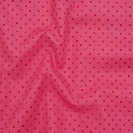 Printed Quilting Cotton by Heather Bailey for FIGO Studio - Raspberry Lottie Dot Square Polka Dots - Pop Sugar Collection