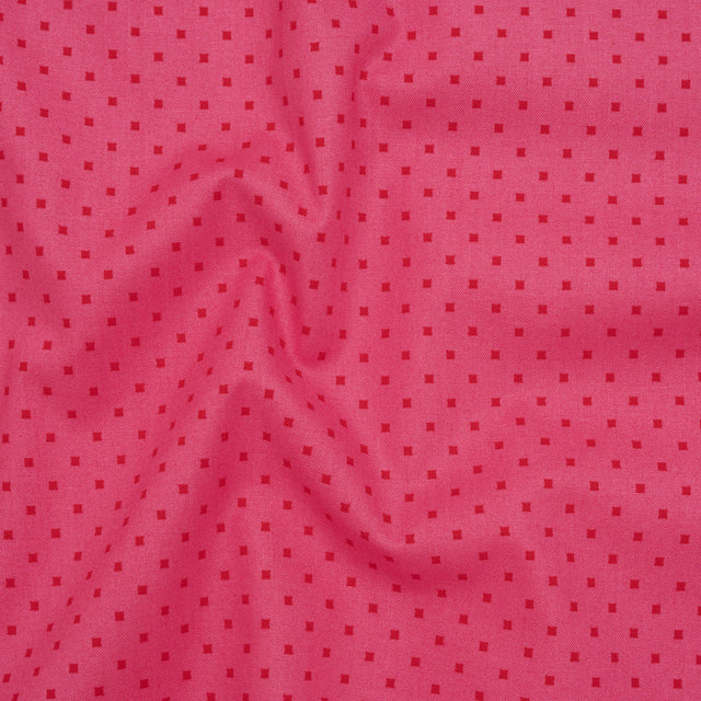 Printed Quilting Cotton by Heather Bailey for FIGO Studio - Raspberry Lottie Dot Square Polka Dots - Pop Sugar Collection