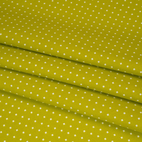 Printed Quilting Cotton by Heather Bailey for FIGO Studio - Chartreuse Lottie Dot Square Polka Dots - Pop Sugar Collection
