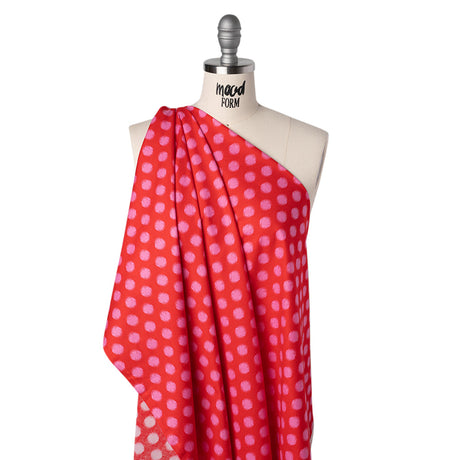 Printed Quilting Cotton by Heather Bailey for FIGO Studio - Cherry Top Dot Ikat Polka Dots - Pop Sugar Collection
