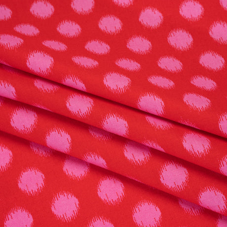 Printed Quilting Cotton by Heather Bailey for FIGO Studio - Cherry Top Dot Ikat Polka Dots - Pop Sugar Collection