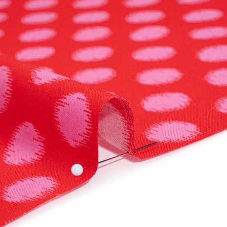 Printed Quilting Cotton by Heather Bailey for FIGO Studio - Cherry Top Dot Ikat Polka Dots - Pop Sugar Collection