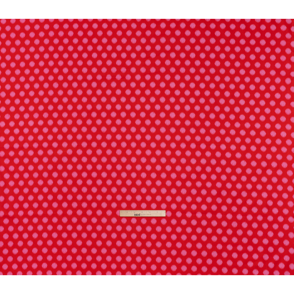 Printed Quilting Cotton by Heather Bailey for FIGO Studio - Cherry Top Dot Ikat Polka Dots - Pop Sugar Collection
