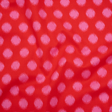 Printed Quilting Cotton by Heather Bailey for FIGO Studio - Cherry Top Dot Ikat Polka Dots - Pop Sugar Collection