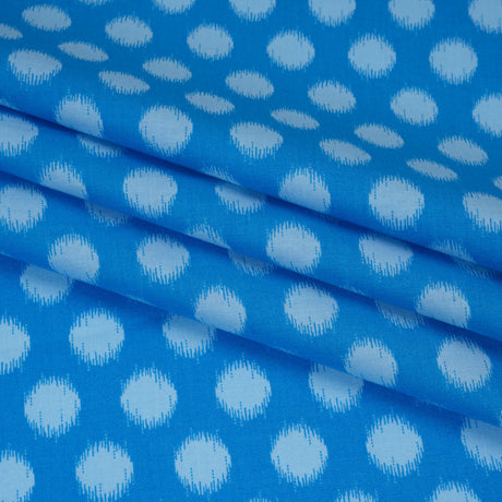 Printed Quilting Cotton by Heather Bailey for FIGO Studio - Blue Top Dot Ikat Polka Dots - Pop Sugar Collection