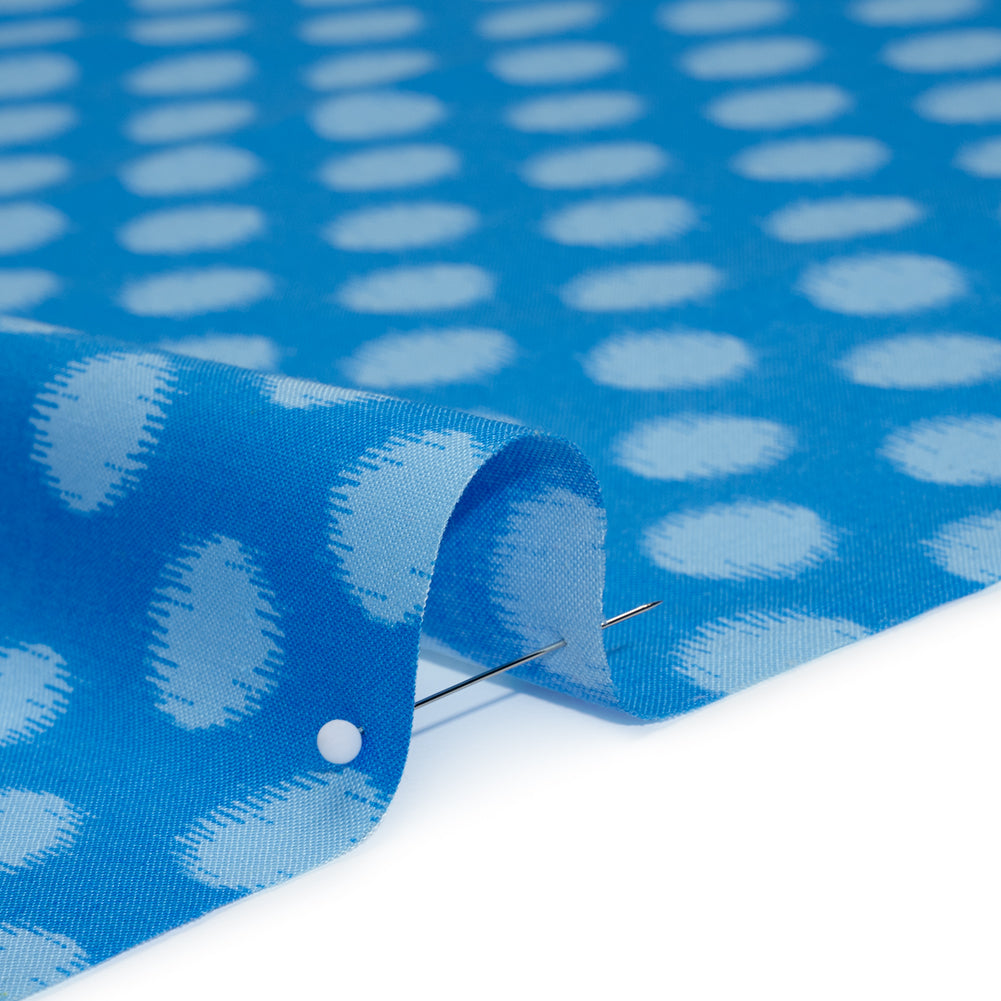 Printed Quilting Cotton by Heather Bailey for FIGO Studio - Blue Top Dot Ikat Polka Dots - Pop Sugar Collection