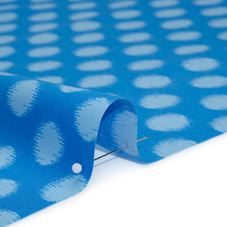 Printed Quilting Cotton by Heather Bailey for FIGO Studio - Blue Top Dot Ikat Polka Dots - Pop Sugar Collection