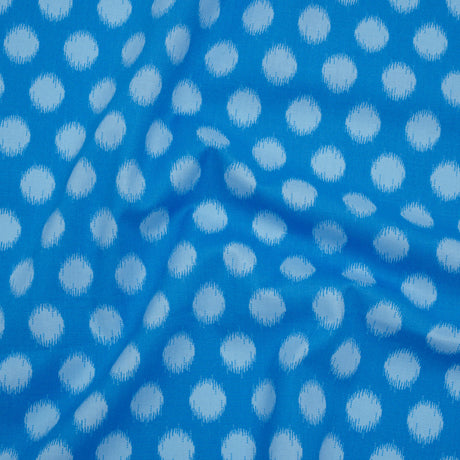 Printed Quilting Cotton by Heather Bailey for FIGO Studio - Blue Top Dot Ikat Polka Dots - Pop Sugar Collection